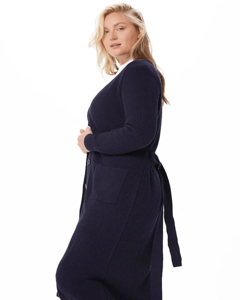 Belted long cardigan online